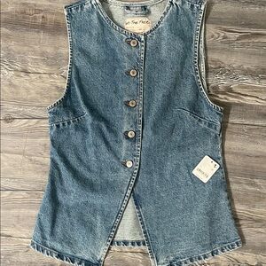 We The Free Light Blue Denim Vest